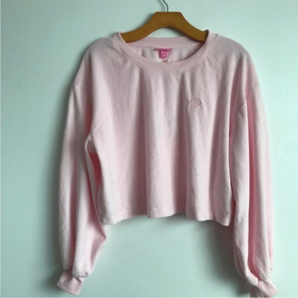 STONEY CLOVER LANE WOMENS SWEATSHIRT PJNK CREWNECK PULLOVER LONG SLEEVE LARGE